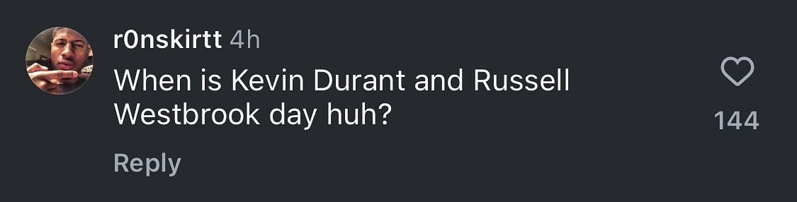 Fan comment/Instagram (image credit: instagram/nbaonespn)